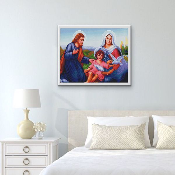 Алмазна мозаїка "Ікона Свята родина" 40*50 см SP042 SP042 фото