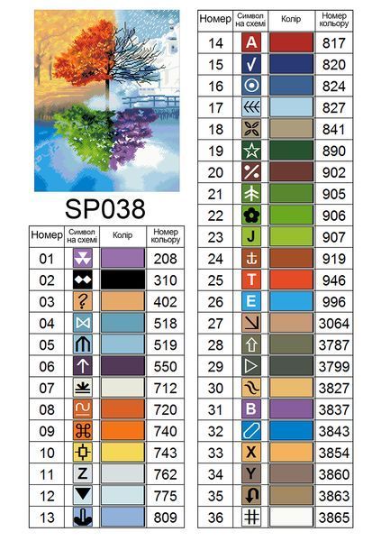 Алмазна мозаїка "Пори року" 40*50 см SP038 SP038 фото