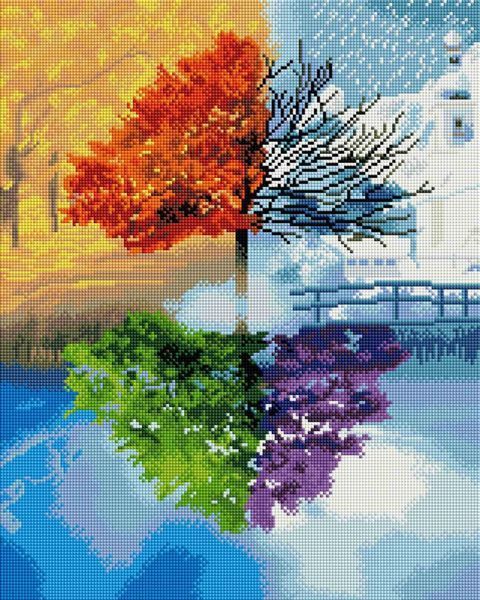 Алмазна мозаїка "Пори року" 40*50 см SP038 SP038 фото
