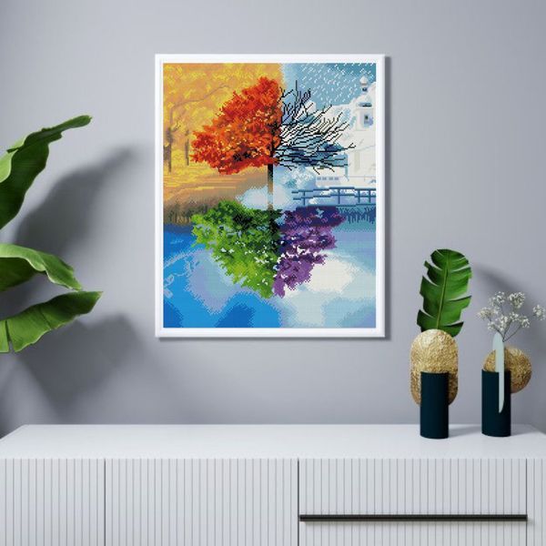 Алмазна мозаїка "Пори року" 40*50 см SP038 SP038 фото