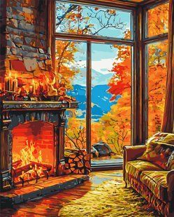 Картина за номерами &laquo;Тепло осіннього каміну&raquo;, 40&times;50 см, LW 3518 1035180 фото