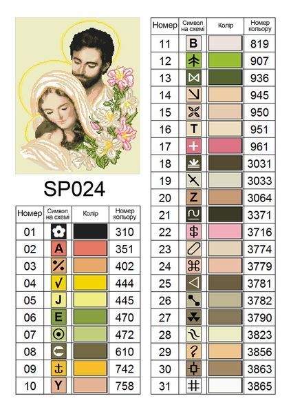 Алмазна мозаїка "Ікона Свята сім'я в ліліях" 40*50 см SP024 SP024 фото