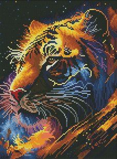 Алмазна мозаїка "Тигр Зодіак" 30*40 см 56254 фото