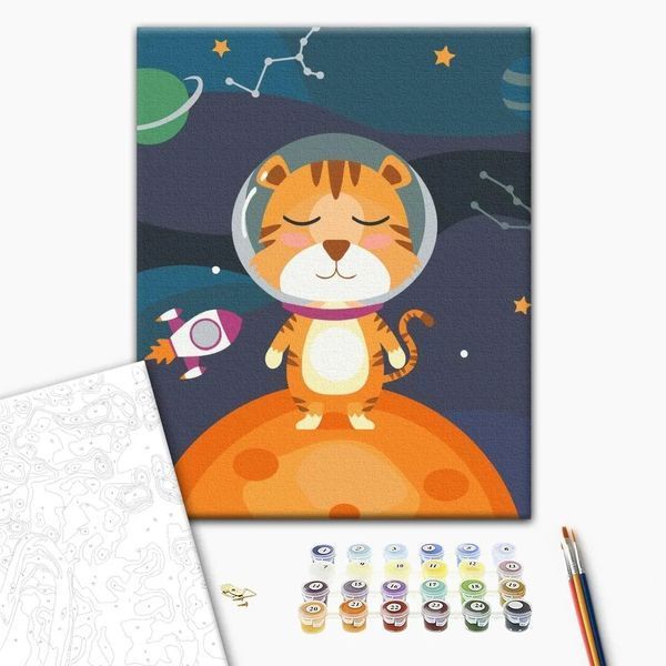 Картина за номерами "Тигренятко космонавт" KBS0102 30&times;40 см 45021 фото