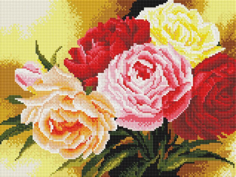 Алмазна мозаїка "Букет півоній" 30*40 см ST414 ST414 фото