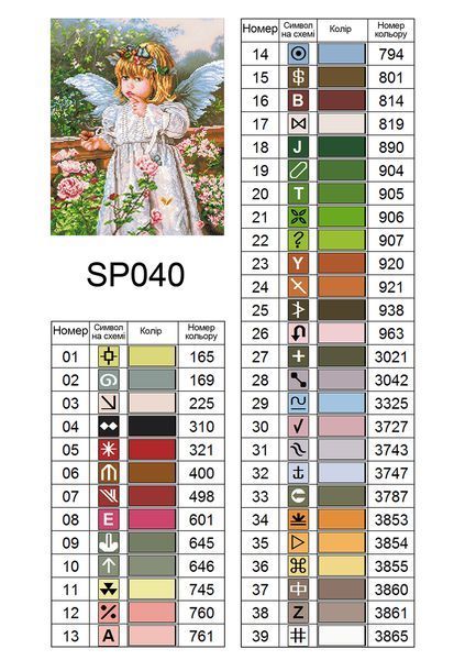 Алмазна мозаїка "Чарівний ангелочок" 40*50 см SP040 SP040 фото