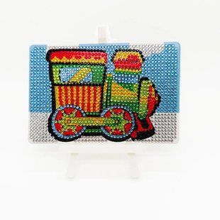 Алмазна мозаїка "Паровозик шух-шух" 10*15 см на мольберті 55223 фото
