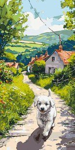 Картина за номерами &laquo;Щасливе цуценя&raquo;, 40&times;80 см, LW 5165 1051650 фото
