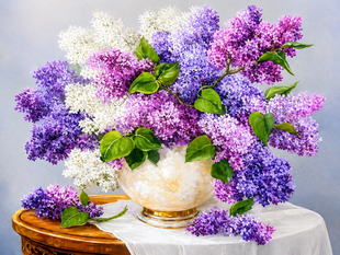 Алмазна мозаїка "Букет бузку" 30*40 см ST408 ST408 фото