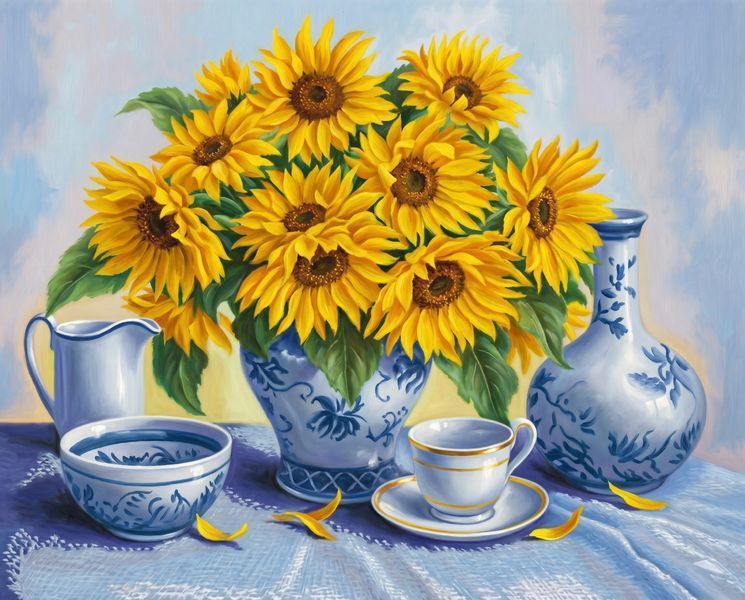 Алмазна мозаїка "Соняхи" 40*50 см SP054 SP054 фото