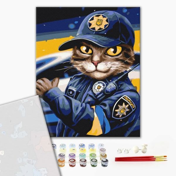 Картина за номерами "Котик поліцейський &copy;Маріанна Пащук" PBS53237 40&times;50 см 43696 фото
